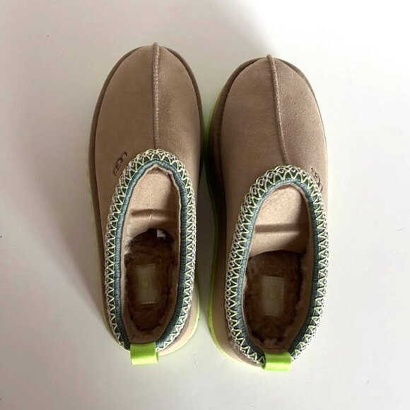 UGG Tazz Platform Slipper Mustard Seed/Vibrant Green 8 - Picture 12 of 15